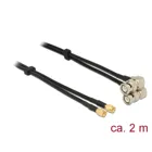 12468 - Antenna Cable SMA plug > BNC plug 90° Twin Cable RG-58 C/U 2 m