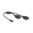 90494 - Adapter USB Type-C™ zu 2 x Seriell RS-232 DB9 mit 15 kV ESD Schutz