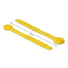 Silicone cable ties reusable, 10 pieces, yellow