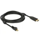 Cable mini DisplayPort 1.2 male with screw &gt;HDMI male 4K Active black 3 m