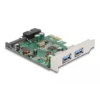 90096 - PCIe x1 card to 2 x external USB 3.2 Gen 1 Type-A + 1 x int. 19 Pin USB Postst. - LPF