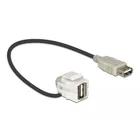 Keystone Modul USB 2.0 A Buchse 110° > USB 2.0 A Buchse mit Kabel weiß