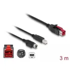 85489 - PoweredUSB Kabel St. 24 V zu USB Typ-B St. + Hosiden Mini-DIN 3 Pin St. 3 m für POS Drucker