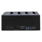 USB 5 Gbps docking station for 4 x SATA HDD / SSD with clone function