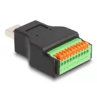 USB 3.2 Gen 1 Type-A Male to Terminal Block Adapter with Push Button