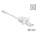 Delock Easy 45 Module USB 2.0 Unwinder Cable USB Type-A to 8 Pin Lightning Connector white