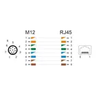 60063 - M12 adapter A-coded 8 pin plug to RJ45 socket straight