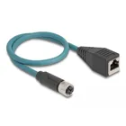 60070 - Delock M12 adapter cable X-coded 8 pin socket to RJ45 socket 50 cm
