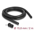 60463 - Cable protection conduit 2 m x 15.8 mm with PG11 conduit fitting set black