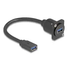 87983 - D-Typ USB 5 Gbps Kabel Typ-A Buchse zu Typ-A Buchse schwarz 20 cm