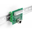 67013 - RJ50 socket to terminal block with push-button for top-hat rail angled