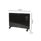 MCE502 - Maclean electric heater, Convection, Glass panel, Timer, Touch display, WiFi control, Black color