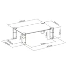 MC-934 - Maclean Monitorständer höhenverstellbarer Bildschirmständer Laptopständer Monitorregal aus gehärtetem Glas Laptop-Monitorständer bis zu max. 20kg