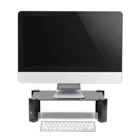 MC-934 - Maclean Monitorständer höhenverstellbarer Bildschirmständer Laptopständer Monitorregal aus gehärtetem Glas Laptop-Monitorständer bis zu max. 20kg