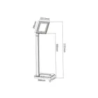 MC-645 - Maclean tablet advertising stand / holder, floor stand with locking device, universal, 9.7"-10.1"