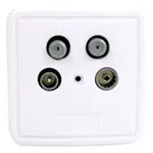 ADO4N - 4-gang TWIN- spur cable socket incl.AP-R. plate pure white