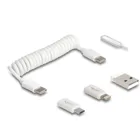 66612 - 5 in 1 USB data and charging cable and adapter set PD 3.0 60 W white