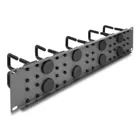 66746 - 19 Cable management manoeuvring panel with 8 rubber cable grommets and 10 brackets