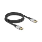 Delock DisplayPort Kabel 16K 60 Hz 2 m silber Metall