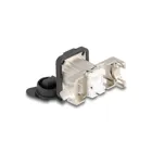 67063 - Delock D-type RJ45 panel jack with LSA connection Cat.6A STP with protective cap IP66