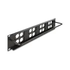 Delock D-type 19 patch panel with 4 D-type plates 86 x 86 mm and 4 ports 2 U black