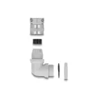 60592 - Cable gland with strain relief and bending protection 90 angled PG9 grey