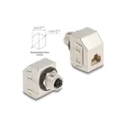 60685 - Delock M12 Adapter X-kodiert 8 Pin Buchse zu RJ45 Buchse Cat.6A STP Metall