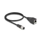 60621 - Delock M12 cable A-coded 8 pin male to RJ45 female PVC 0.5 m