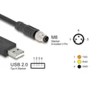 64258 - M8 serial connection cable with FTDI chipset, USB 2.0 type A plug to M