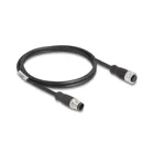 80844 - Delock M12 cable D-coded 4 pin male to female PVC 1 m