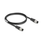 Delock M12 cable D-coded 4 pin male to male PVC 1 m