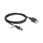 80453 - Delock M12 cable D-coded 4 pin female to RJ45 female for installation Cat.5e FTP 2 m