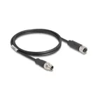 Delock M12 cable X-coded 8 pin male to female PVC 1 m