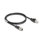 80866 - Delock M12 cable X-coded 8 pin male to RJ45 male PVC 1 m