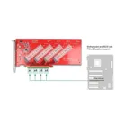 90617 - Delock PCI Express x16 Karte zu 4 x intern NVMe M.2 Key M 110 mm - Bifurcation