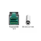 Delock PoweredUSB cable plug 12 V DC 5.5 x 2.1 mm plug 4 m for POS prints