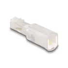 Delock telephone cable twist protection adapter RJ10 male to RJ10 female transparent