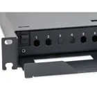 RAB-FO-X75-A1 - Ausziehbares 19-Opto-Patch-Panel 1HE, für 24x ST, RAL9005, schwarz