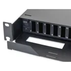 RAB-FO-X67-A1 - Pull-out 19" fibre optic housing 1U, for 24 x SC duplex connectors, RAL9005, black