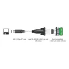 64266 - Adapter USB Type-C zu 1 x Seriell RS-422485 Stecker mit 6 Pin Terminalblo