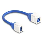 86970 - Keystone module cable USB 5 Gbps type-A socket to USB type-B socket 20 cm bl