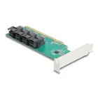 90777 - PCI Express x16 Karte zu 4 x intern SFF-8643 NVMe - Bifurcation - Low Pro