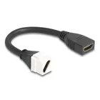 90326 - Keystone Modul Kabel HDMI Buchse zu Buchse diagonal 8K 60 Hz 20 cm schwar