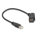 67151 - USB 2.0 Typ-A Einbaubuchse 45 gewinkelt zu Typ-A Stecker mit 30 cm Kabel