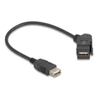 67152 - USB 2.0 Typ-A Einbaubuchse 45 gewinkelt zu Typ-A Buchse mit 30 cm Kabel s