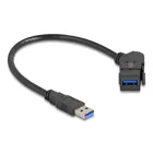 67153 - USB 5 Gbps Typ-A Einbaubuchse 45 gewinkelt zu Typ-A Stecker mit 30 cm Kab