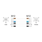 80537 - M12 Kabel L-kodiert 5 Pin Stecker zu Buchse PUR schleppkettentauglich 1 m