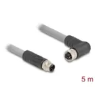 80542 - M12 Kabel L-kodiert 5 Pin Stecker gerade zu Buchse rechts gewinkelt PUR s