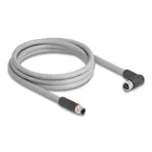 80543 - M12 Kabel L-kodiert 5 Pin Stecker gerade zu Buchse rechts gewinkelt PUR s