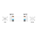 80528 - M12 Kabel L-kodiert 4 Pin Stecker rechts gewinkelt zu Buchse gerade PUR s